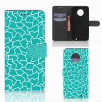 Motorola Moto G6 Plus Hoesje Cracks Blue