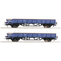 Roco 6600046 H0 2-delige set goederenwagens met lage zijwanden van Volkerrail - thumbnail