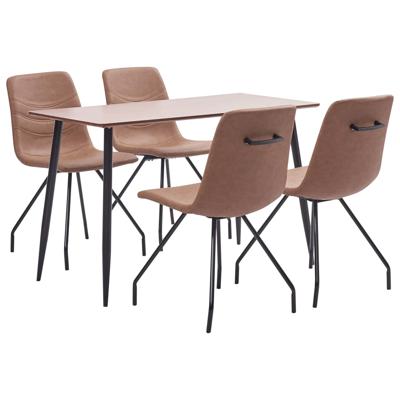 vidaXL 5-delige Eethoek kunstleer bruin