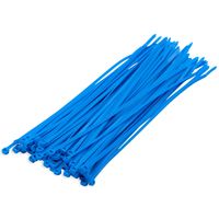 200x stuks kabelbinder / kabelbinders nylon blauw 10 x 0,25 cm - thumbnail