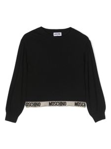 Moschino Kids pull à logo imprimé - Noir