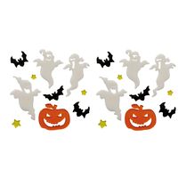 Horror gel raamstickers spoken/vleermuizen - 2x - 20 x 25 cm - Halloween thema decoratie/versiering