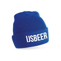 IJsbeer muts unisex one size - blauw - thumbnail