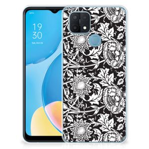 OPPO A15 TPU Case Black Flowers