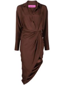 GAUGE81 robe-chemise Puno à design drapé - Marron