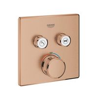 Grohe Inbouwkraan Grohtherm Smart Control Thermostaatkraan met 2-weg Omstelling Vierkant Warm Sunset Geborsteld - thumbnail