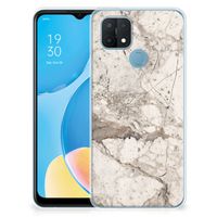 OPPO A15 TPU Siliconen Hoesje Marmer Beige - thumbnail