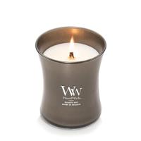 WoodWick Geurkaars met krakende lont | Melanite Mist middelgrote zandloperkaars | Lange brandende kaarsen: tot 60 uur | Perfect cadeau voor vrouwen