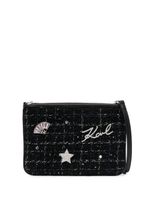 Karl Lagerfeld pochette en tweed à motif K/Skuare - Noir - thumbnail