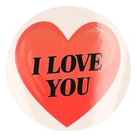 Ronde cadeausticker hart I Love You 9 cm