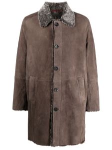 Suprema veste en cuir à col lainé - Gris