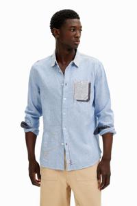 Langarmshirt in grunge stijl - BLUE - XL