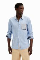 Langarmshirt in grunge stijl - BLUE - XL - thumbnail