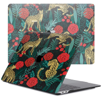 Lunso MacBook Air 13 inch M1 (2020) cover hoes - case - Leopard Roses - thumbnail