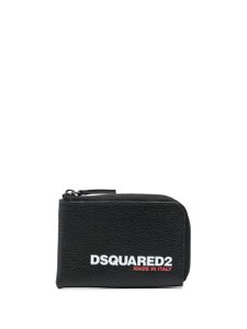 DSQUARED2 portefeuille zippé à logo imprimé - Noir