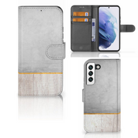 Samsung Galaxy S22 Book Style Case Wood Concrete - thumbnail