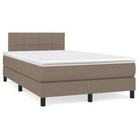 vidaXL Boxspring met matras en LED stof taupe 120x190 cm, bed, boxspringbed, tweepersoonsbed, slaapmeubel, boxspring bed, bed met matras, bedframe