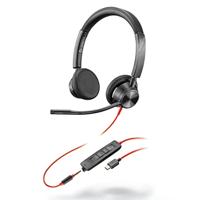 Plantronics Blackwire 3325 USB-A (poly) – 2-oors headset (stereo) met microfoonarm en kabel – verbinding met PC/Mac via USB-A of smartphone/tablet via 3,5 mm aansluiting – teams (gecertificeerd)