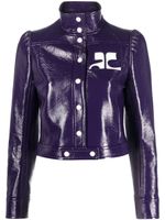 Courrèges veste de moto à logo appliqué - Violet - thumbnail