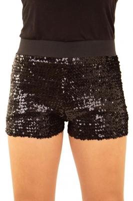 Hotpants met pailletten zwart