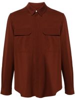 Rick Owens chemise en laine vierge à manches longues - Marron - thumbnail