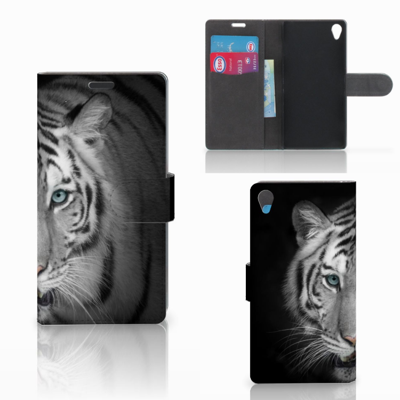 Sony Xperia Z3 Telefoonhoesje met Pasjes Tijger Sony Xperia Z3 Telefoonhoesje met Pasjes Tijger