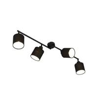 QAZQA Moderne plafondlamp zwart 89,5 cm 4-lichts verstelbaar - Hetta