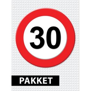 Verkeersbord  30 jaar versiering pakket   -