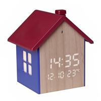 TFA Dostmann Digitale wekker in huisvorm voor kinderen, 60.2046.06, tijd/datum/binnentemperatuur, met nachtlichtfunctie, ook ideaal in de hal/entree/kinderkamer, onzichtbaar display, kleurrijk