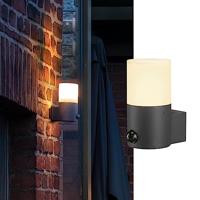 SLV Wandopbouwlamp GRAFIT / verlichting voor muren, paden, ingangen, LED-spot buiten, opbouwlamp buiten, tuinlamp / E27 IP44 11W antraciet