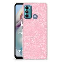 Motorola Moto G60 TPU Case White Flowers