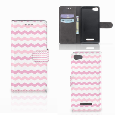 Wiko Lenny 2 Telefoon Hoesje Waves Roze Wiko Lenny 2 Telefoon Hoesje Waves Roze