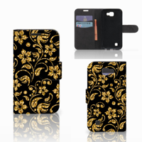 LG K4 Hoesje Gouden Bloemen