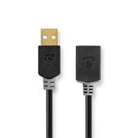 Nedis kabel USB 2.0 A stekker - A H aansluiting 2.0 m antraciet