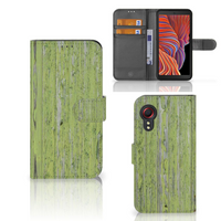 Samsung Galaxy Xcover 5 Book Style Case Green Wood - thumbnail