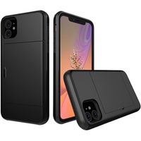 iPhone 11 Hybrid Case with Sliding Card Slot - Black - thumbnail