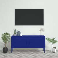 Tv-meubel 105x35x50 cm staal marineblauw - thumbnail