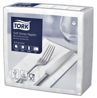 Dinnerservetten Tork 1/8 vouw 3- laags 100st wit 477579 - thumbnail