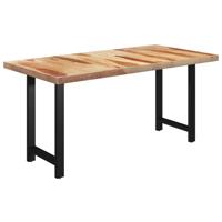 vidaXL Eettafel met H-vormige poten 160x80x77 cm massief sheeshamhout