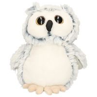 Uil grijs knuffel van zachte pluche - 17 cm zittend - Knuffeldieren speelgoed