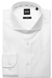 BOSS Slim Fit Overhemd wit, Effen