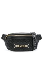 Love Moschino sac banane à plaque logo - Noir