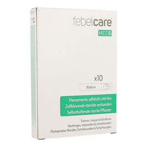 Febelcare Med6 Zelfkl.steriele Verband.10x8cm 10st