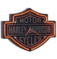 Harley-Davidson Etched Bar & Shield Shaped Neon Klok - thumbnail