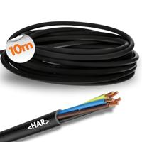 Lapp 1600205 H05RR-F 10 meter rubberen kabel flexibel zonder beschermgeleider I dunne rubberen kabel voor binnenshuis I voor thuis en handapparaten I aansluitkabel robuust I zwart