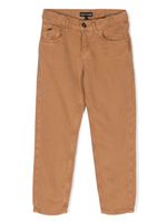 Emporio Armani Kids pantalon à coupe fuselée - Marron