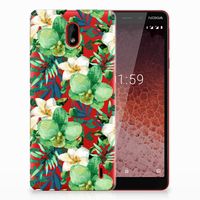 Nokia 1 Plus TPU Case Orchidee Groen - thumbnail