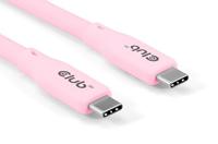 Club3D Lifestyle USB-C kabel PD 240W, 20Gbps | 2m | roze