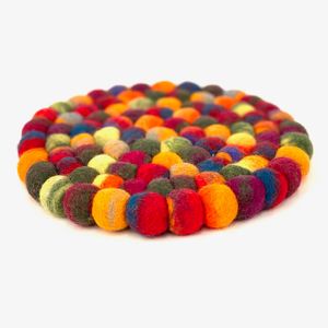 Ronde Vilten Onderzetter Tie Dye Herfst (18 cm)