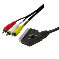 LogiLink SCART / Cinch TV, receiver Aansluitkabel [1x SCART-stekker - 3x Cinch-stekker] Zwart - thumbnail